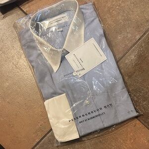 Smart looking Bloomingdale’s house brand Blue and White Men's Shirt. French cuff